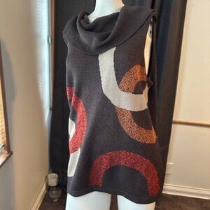 Jones New York Collection Woman multi-color knit cowl neck sweater, size 1X